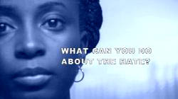 shot of Ana with text that says "What can you do about the hate?"
