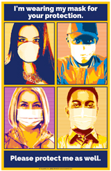 I’m Wearing My Mask for Your Protection. Pop art color poster.