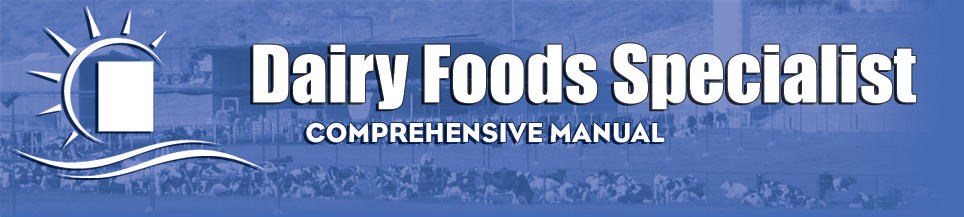 CDPH Dairy Foods Specialist Manual